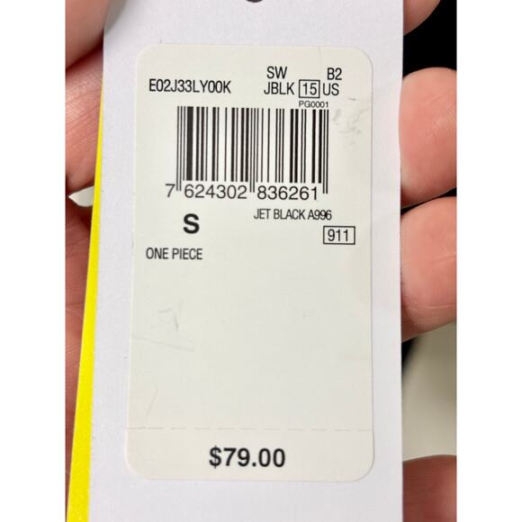 NWT Guess Sleeveless Scoop Neck One Piece Swimwear Jet Black Women's Size S - Picture 5 of 5